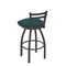 Holland Bar Stool Co 30" Low Back Swivel Bar Stool, Pewter Finish, Graph Tidal Seat 41130PW022 - alternate 2
